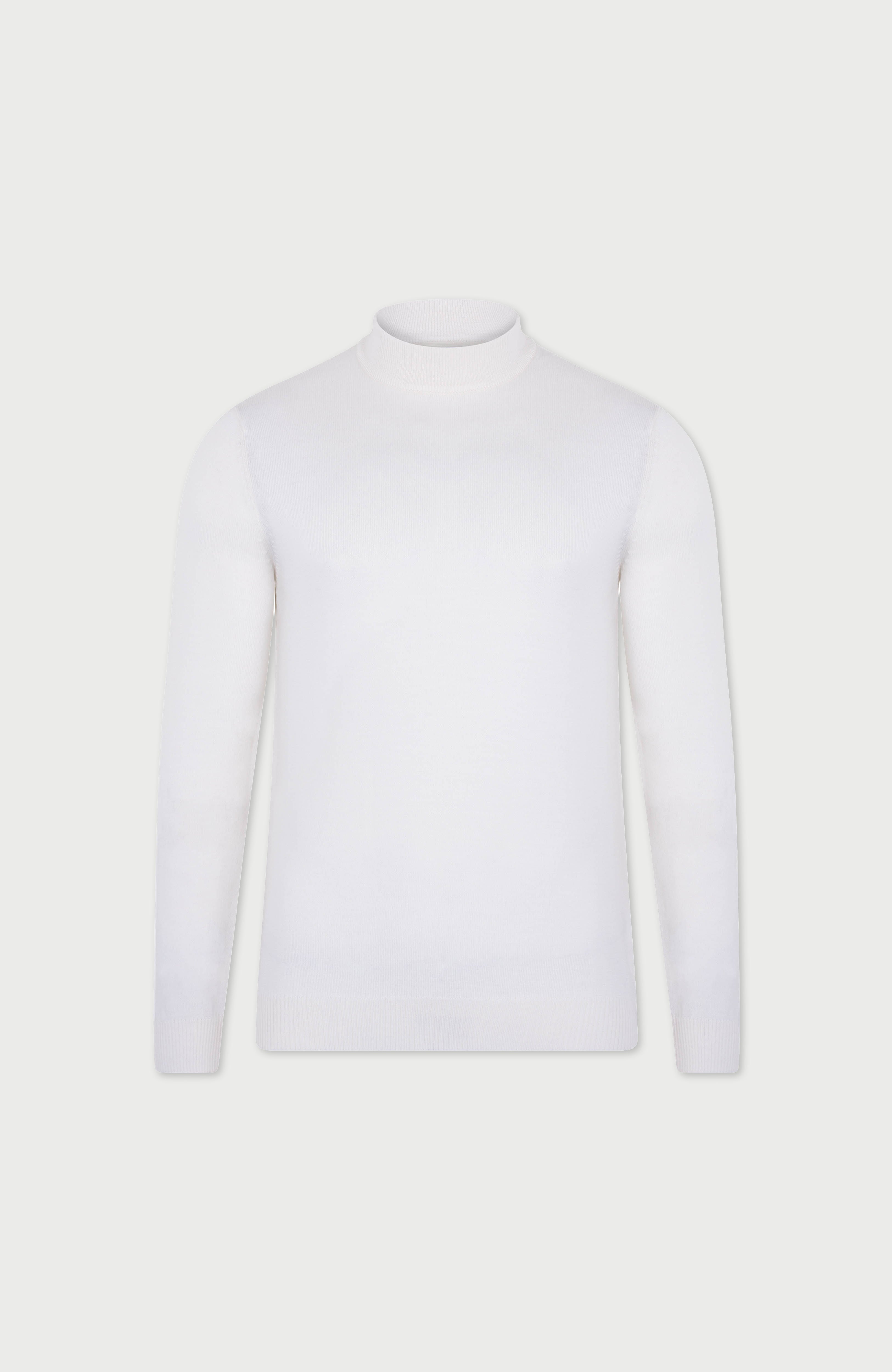 Mens Extra Fine Merino Wool Mock Turtleneck Jumper