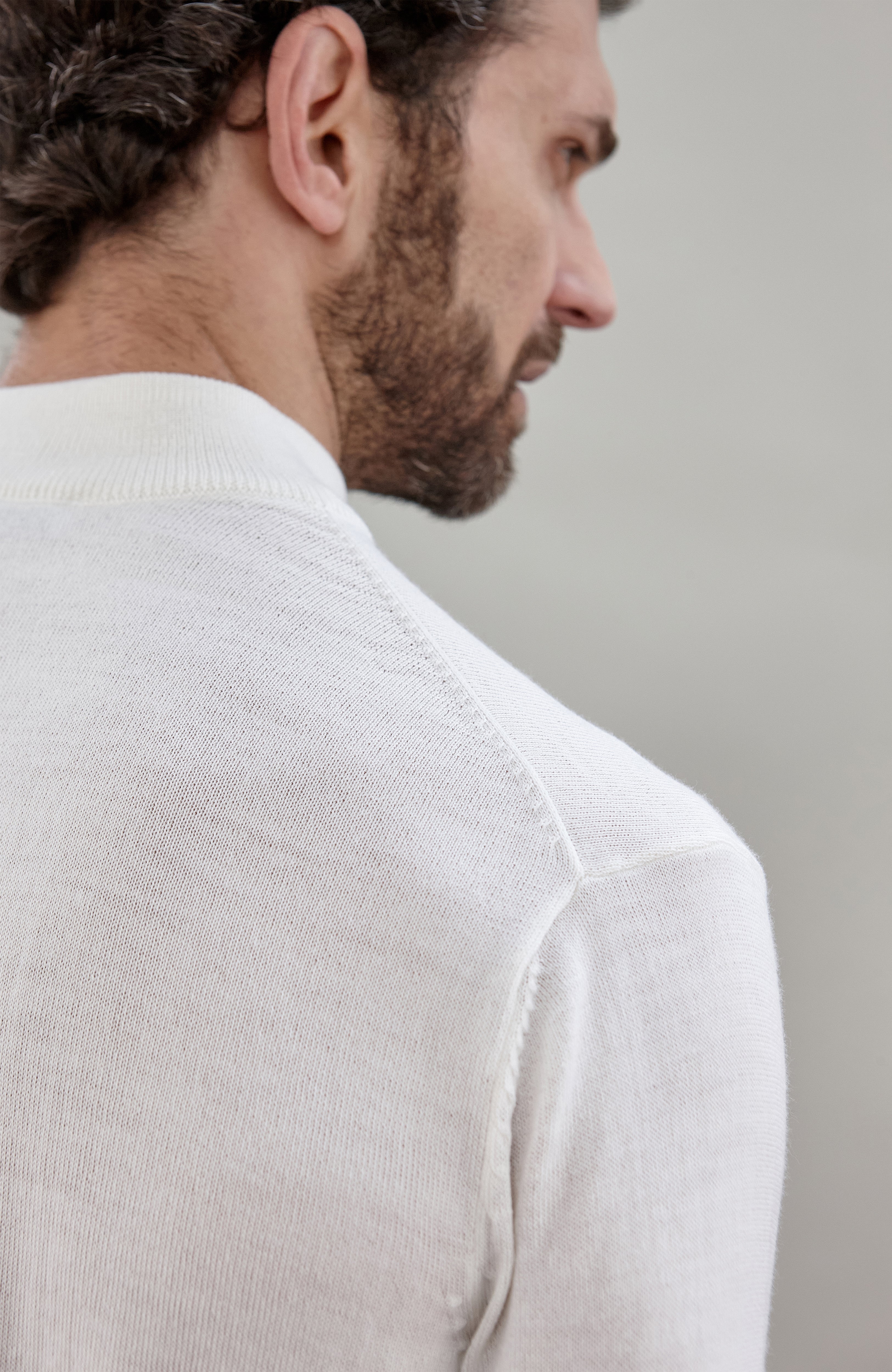Mens Extra Fine Merino Wool Mock Turtleneck Jumper