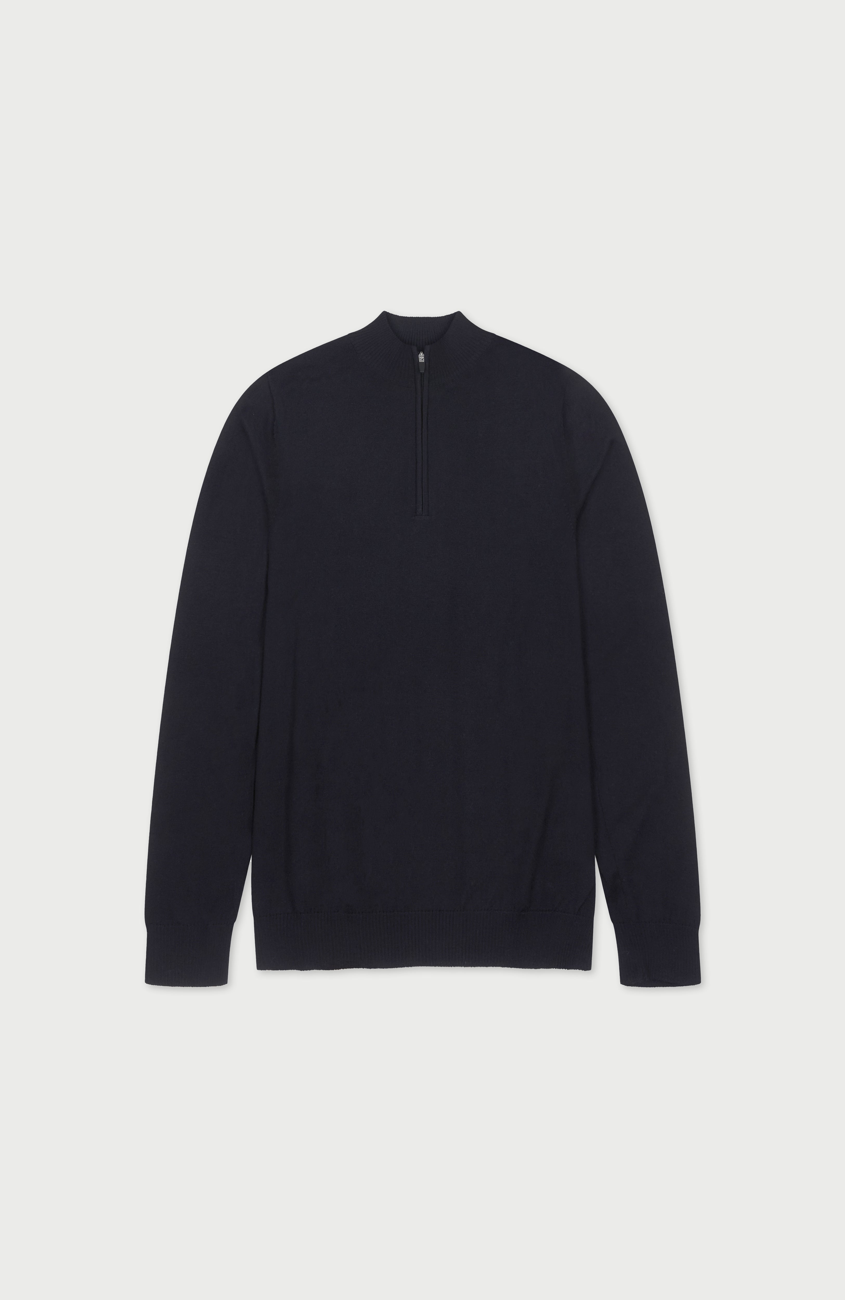 Mens Extra Fine Merino Wool Quarter Zip Jumper