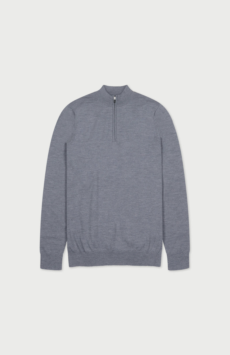 Mens Extra Fine Merino Wool Quarter Zip Jumper