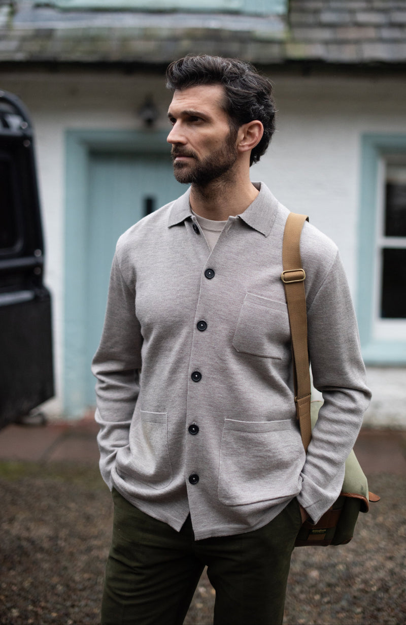 Mens Extra Fine Merino Wool Work Shirt