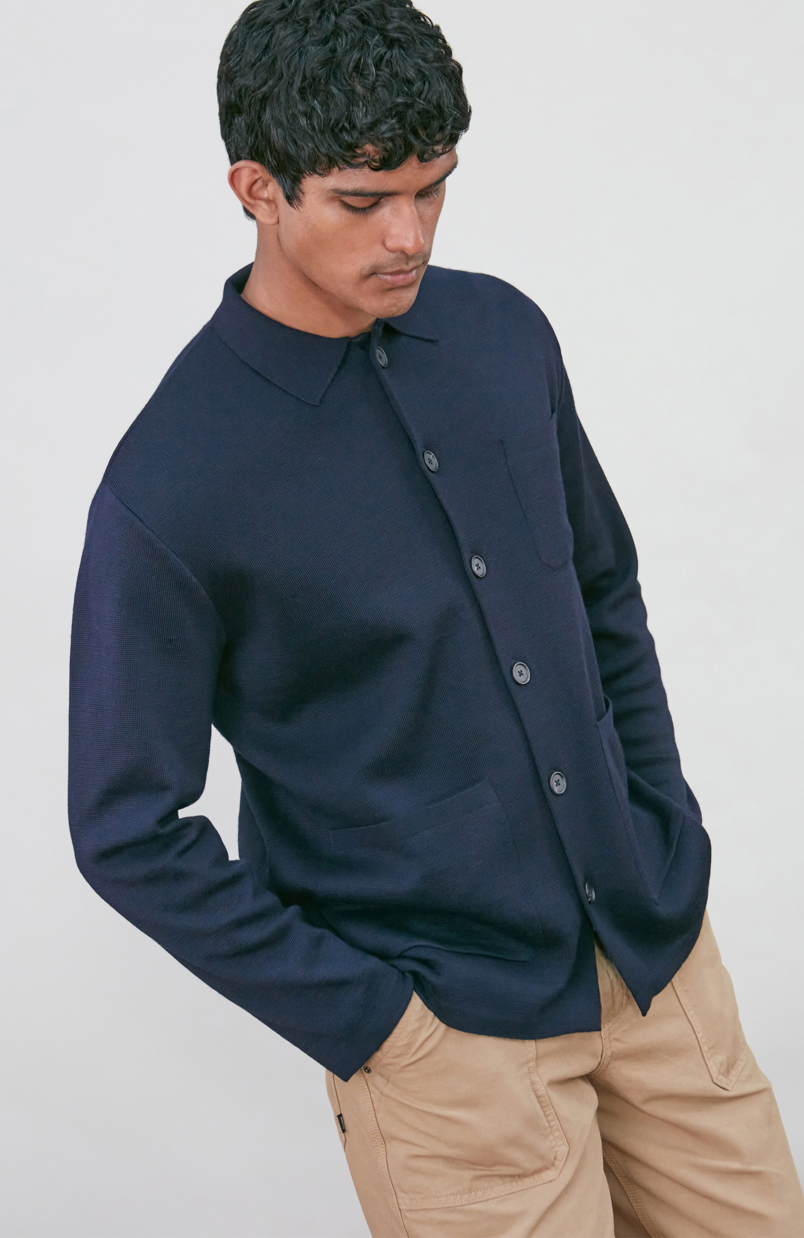 Mens Extra Fine Merino Wool Work Shirt