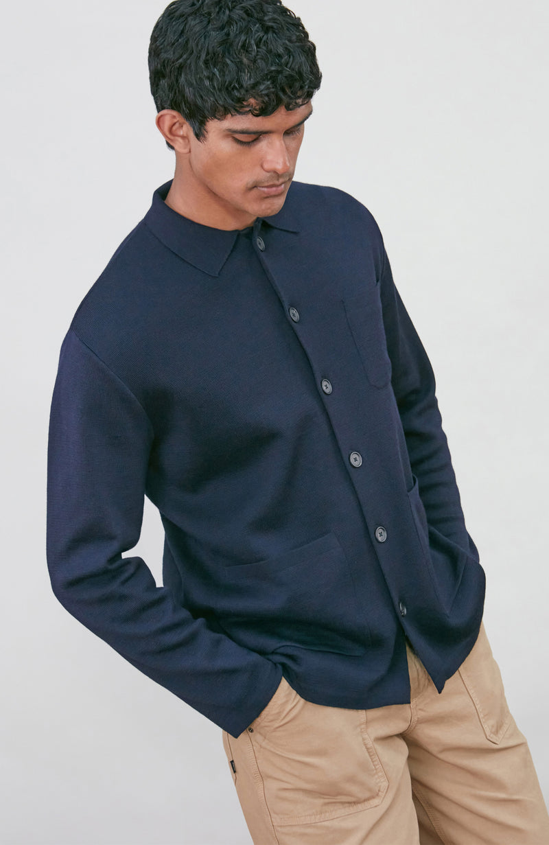 Mens Extra Fine Merino Wool Work Shirt