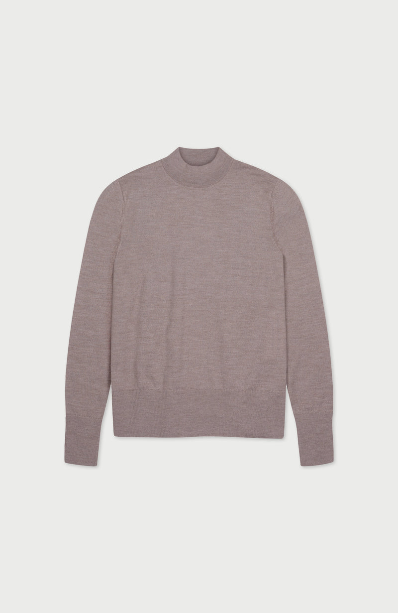 Womens Pure Extra Fine Merino Wool Mock Neck Jumper