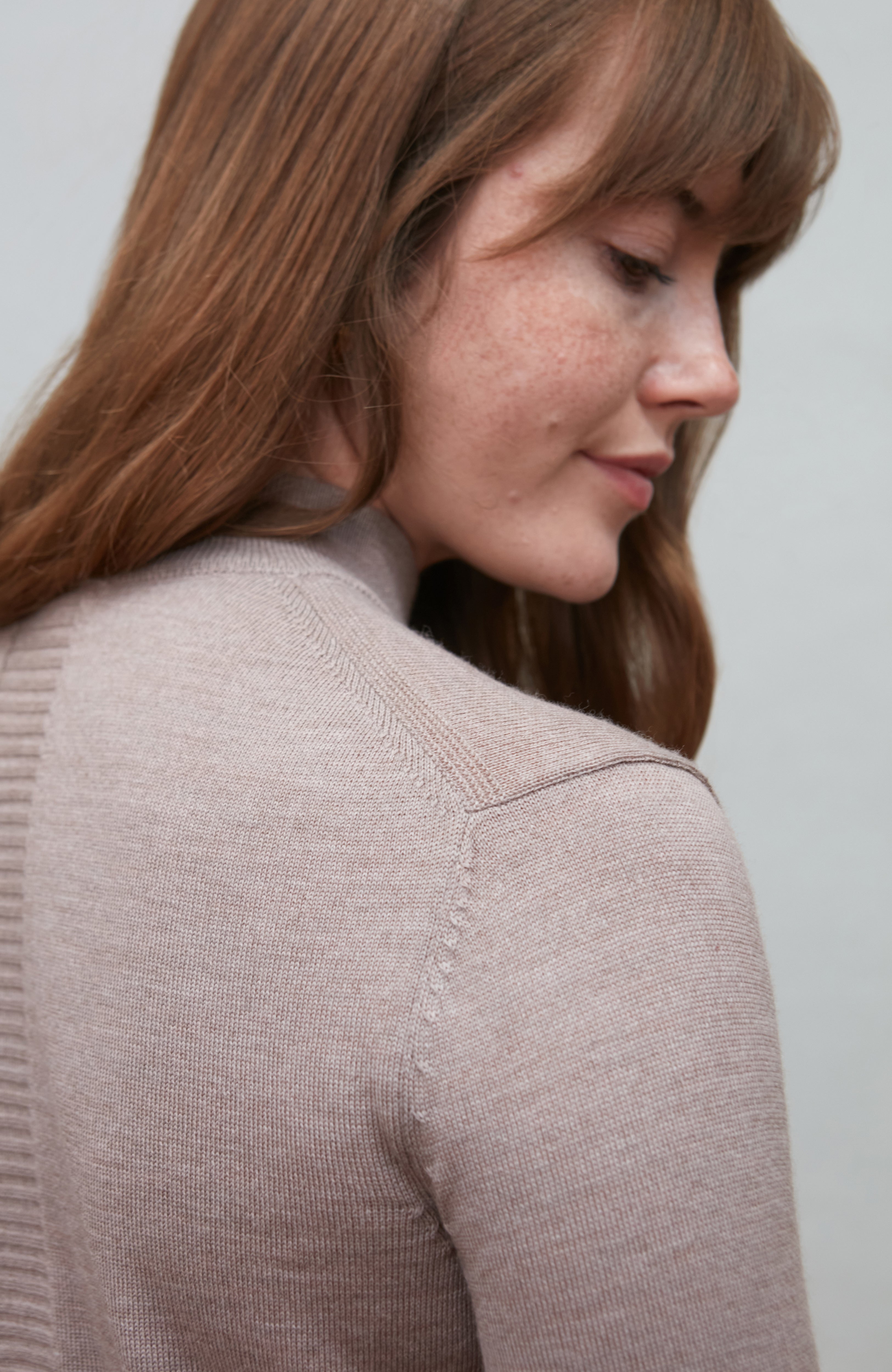 Womens Pure Extra Fine Merino Wool Mock Neck Jumper