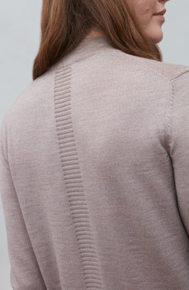 Womens Pure Extra Fine Merino Wool Mock Neck Jumper