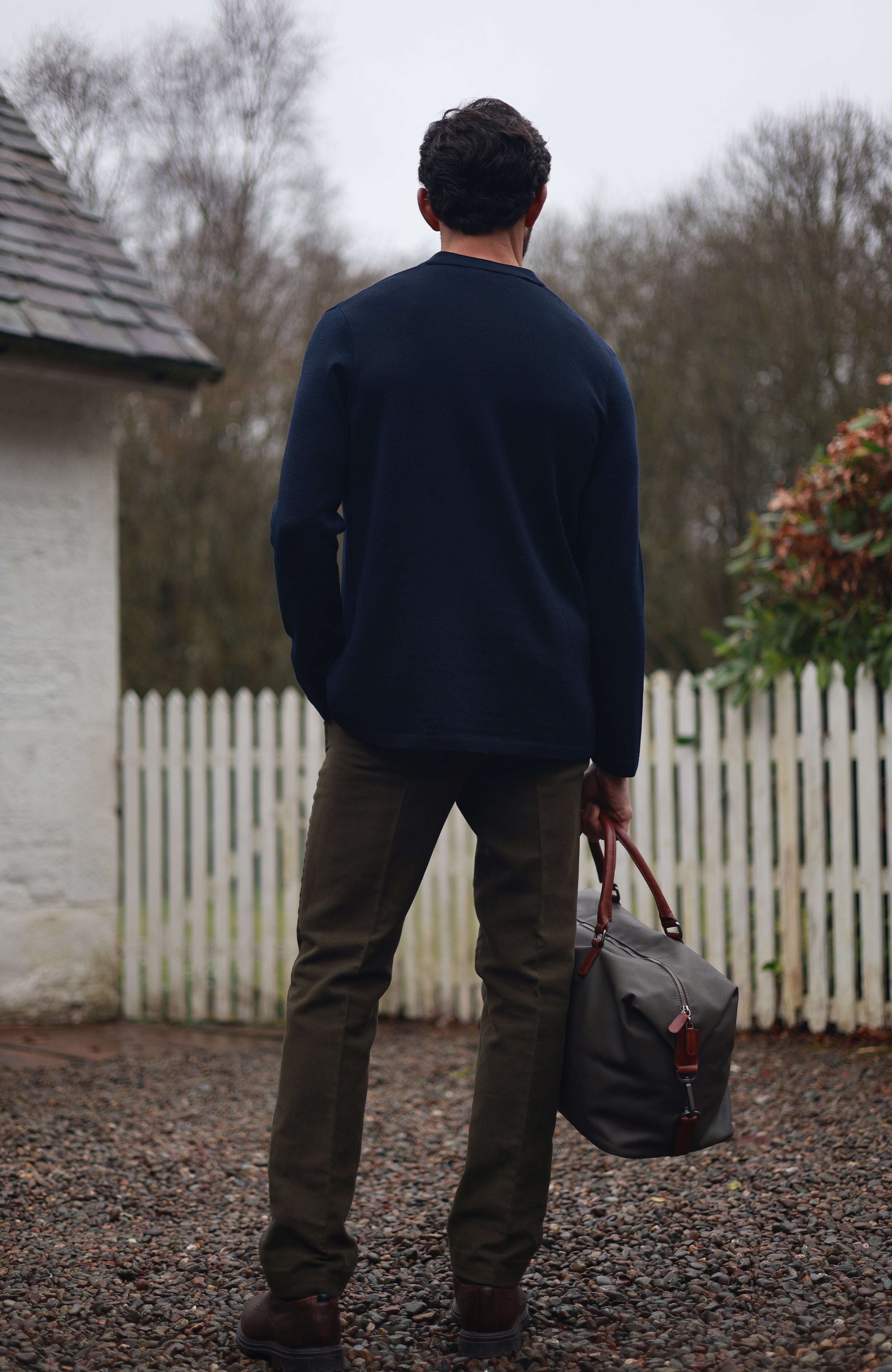 Mens Extra Fine Merino Wool Knitted Nehru Jacket