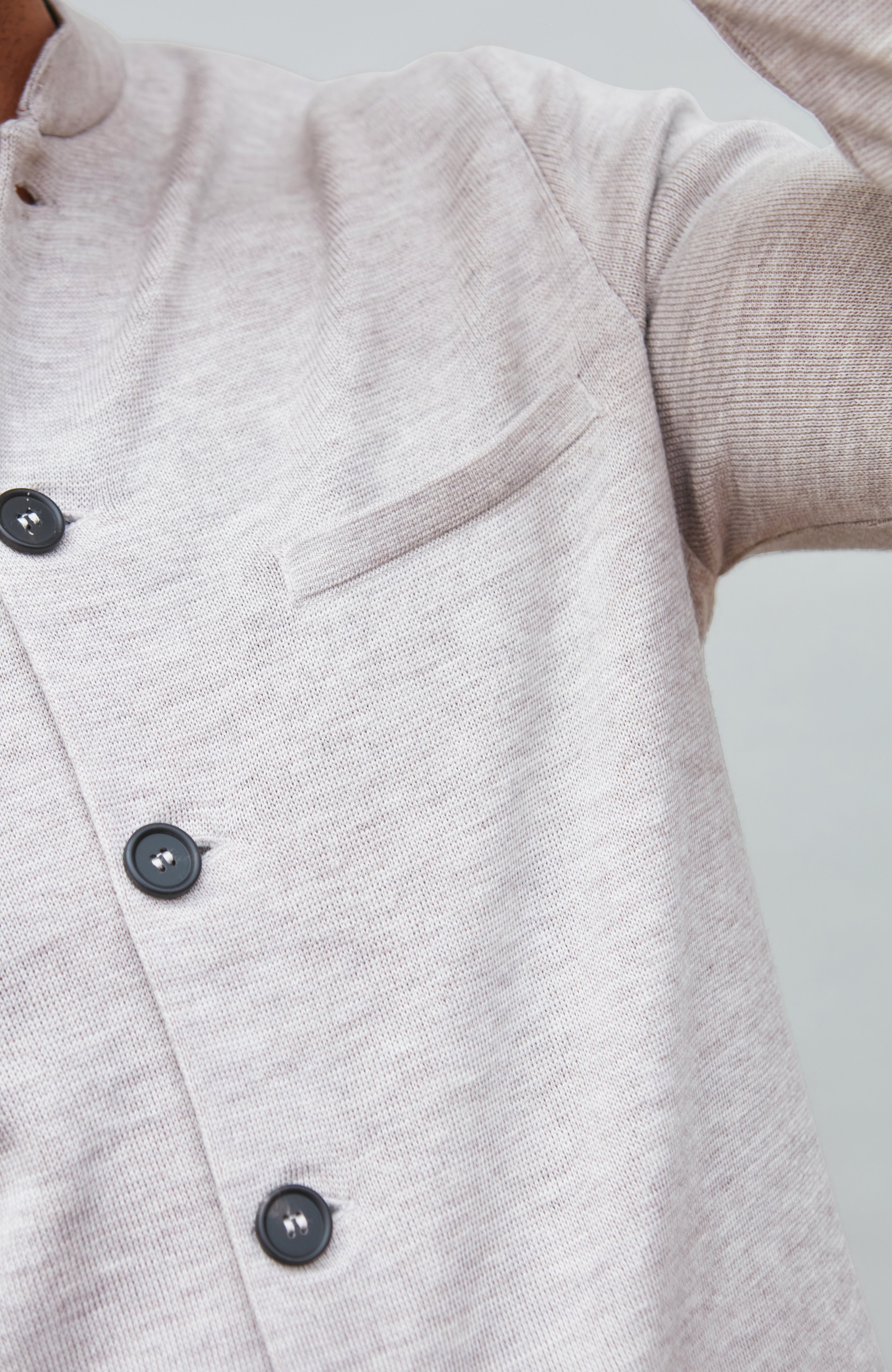 Mens Extra Fine Merino Wool Knitted Nehru Jacket
