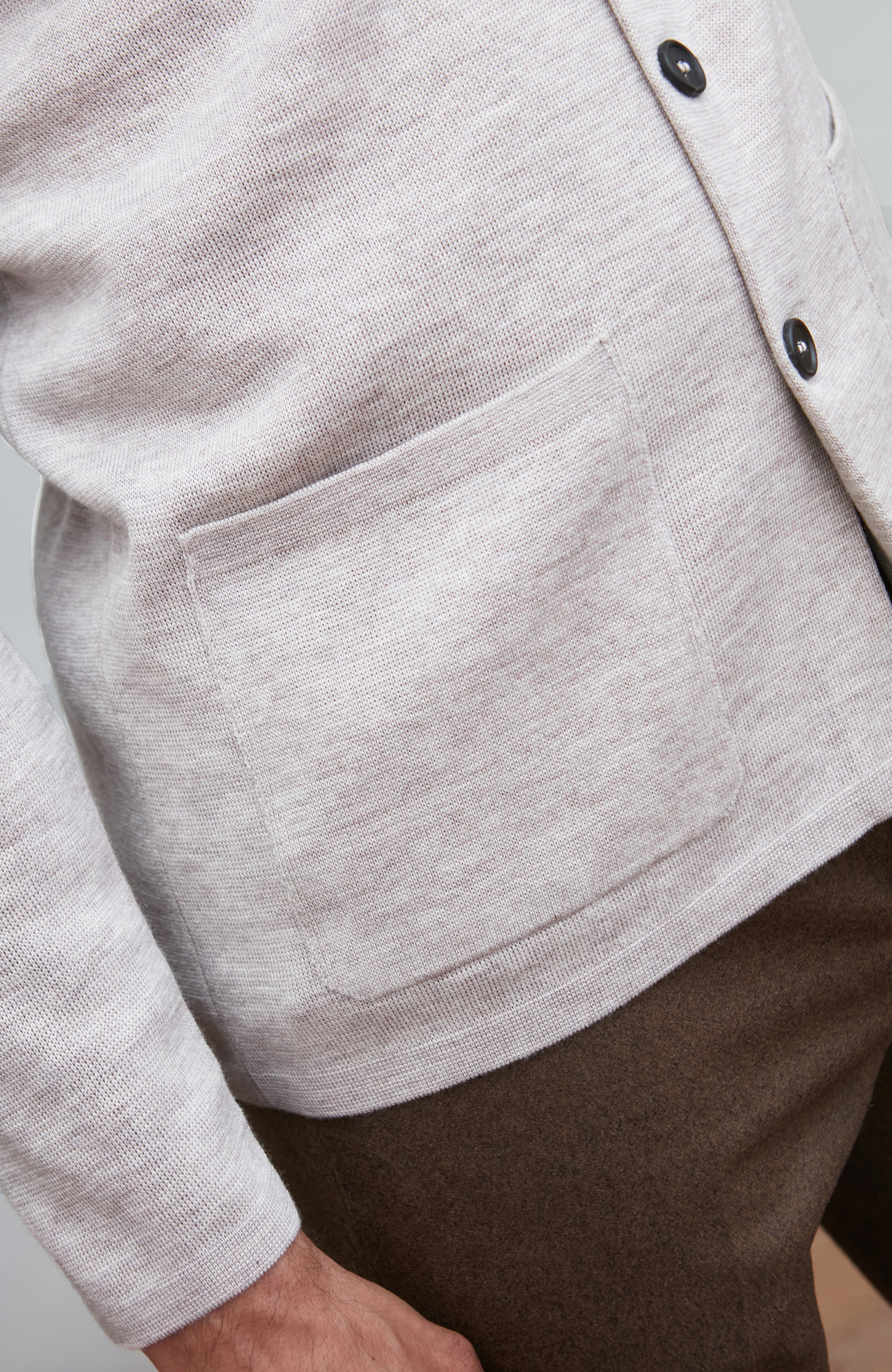 Mens Extra Fine Merino Wool Knitted Nehru Jacket