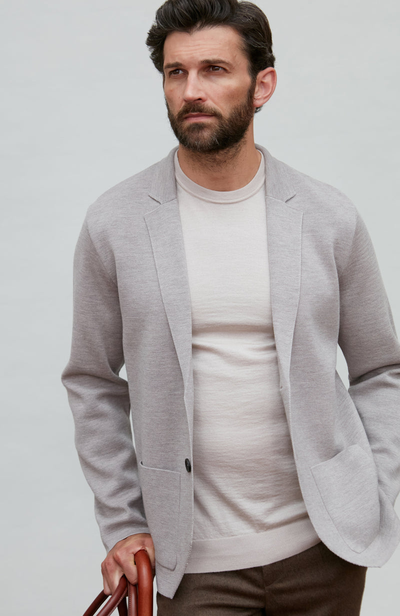 Mens Superfine Merino Silk Short Sleeve Jumper