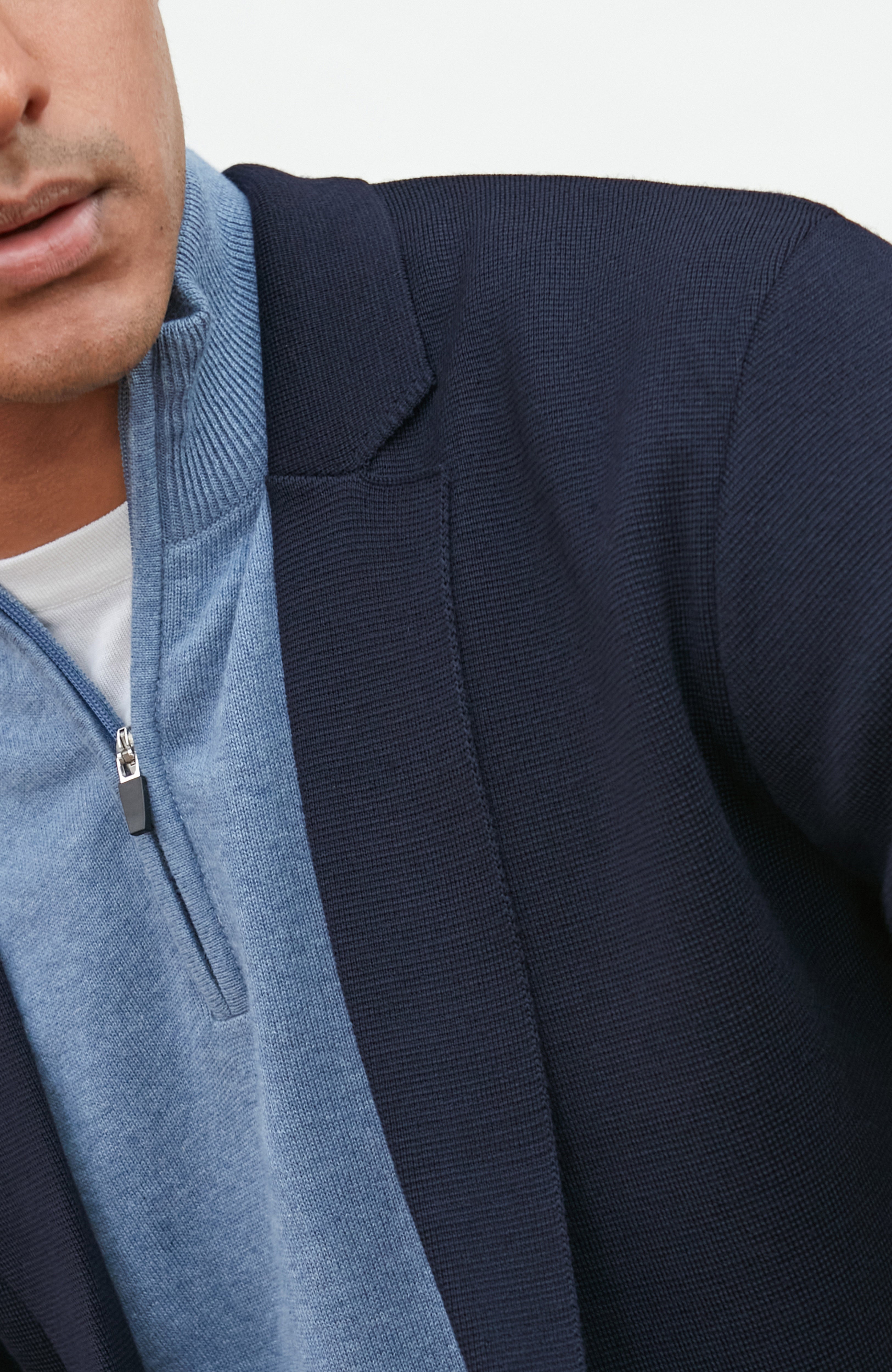 Mens Lightweight Extra Fine Merino Wool Knitted Blazer