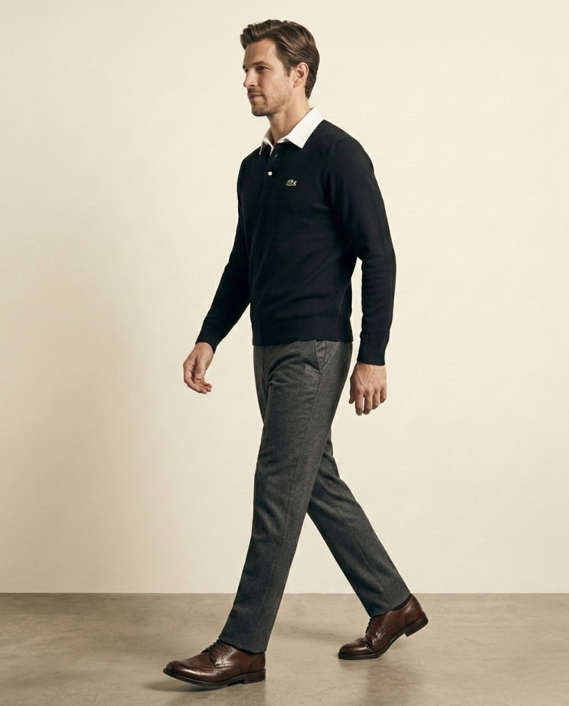 LC Refined Long-Sleeve Polo Fleece