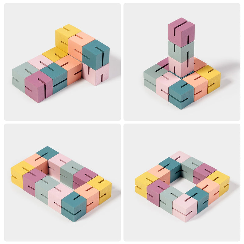 Montessori 3D Construction Building Blocks – Children's Puzzle Cube String Toys