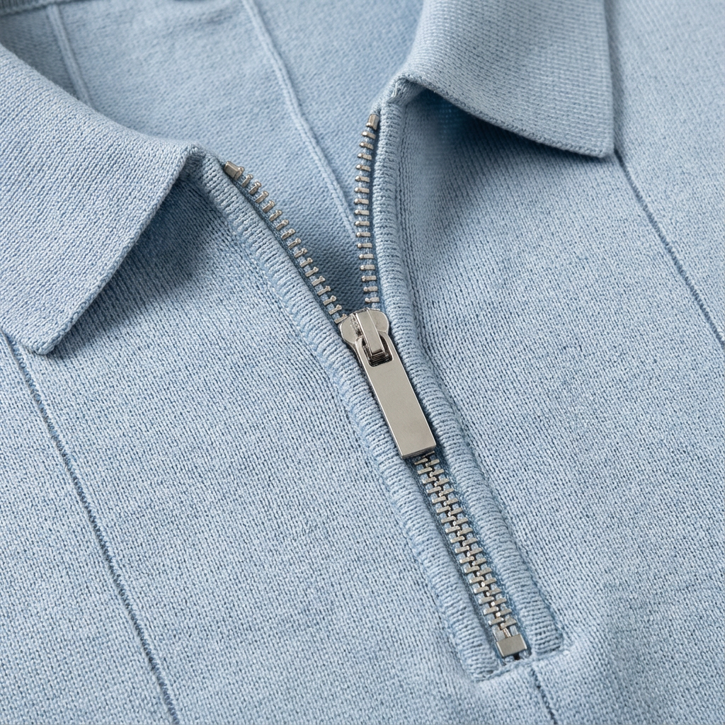 Torino Men's Quarter-Zip Polo Shirt – Short Sleeve Slim Fit