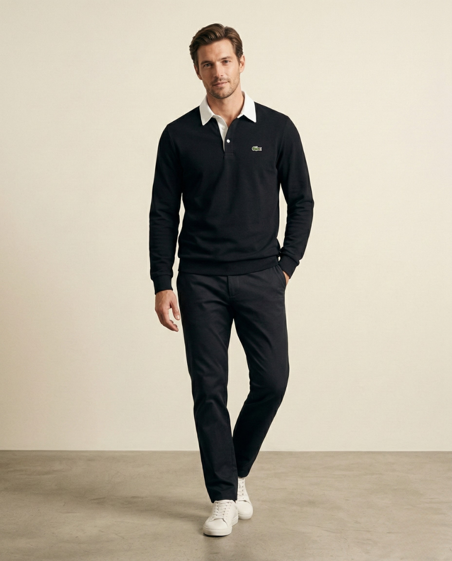 LC Refined Long-Sleeve Polo Fleece