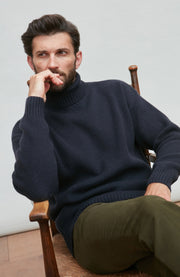 Mens Merino Cashmere Submariner Roll Neck Jumper