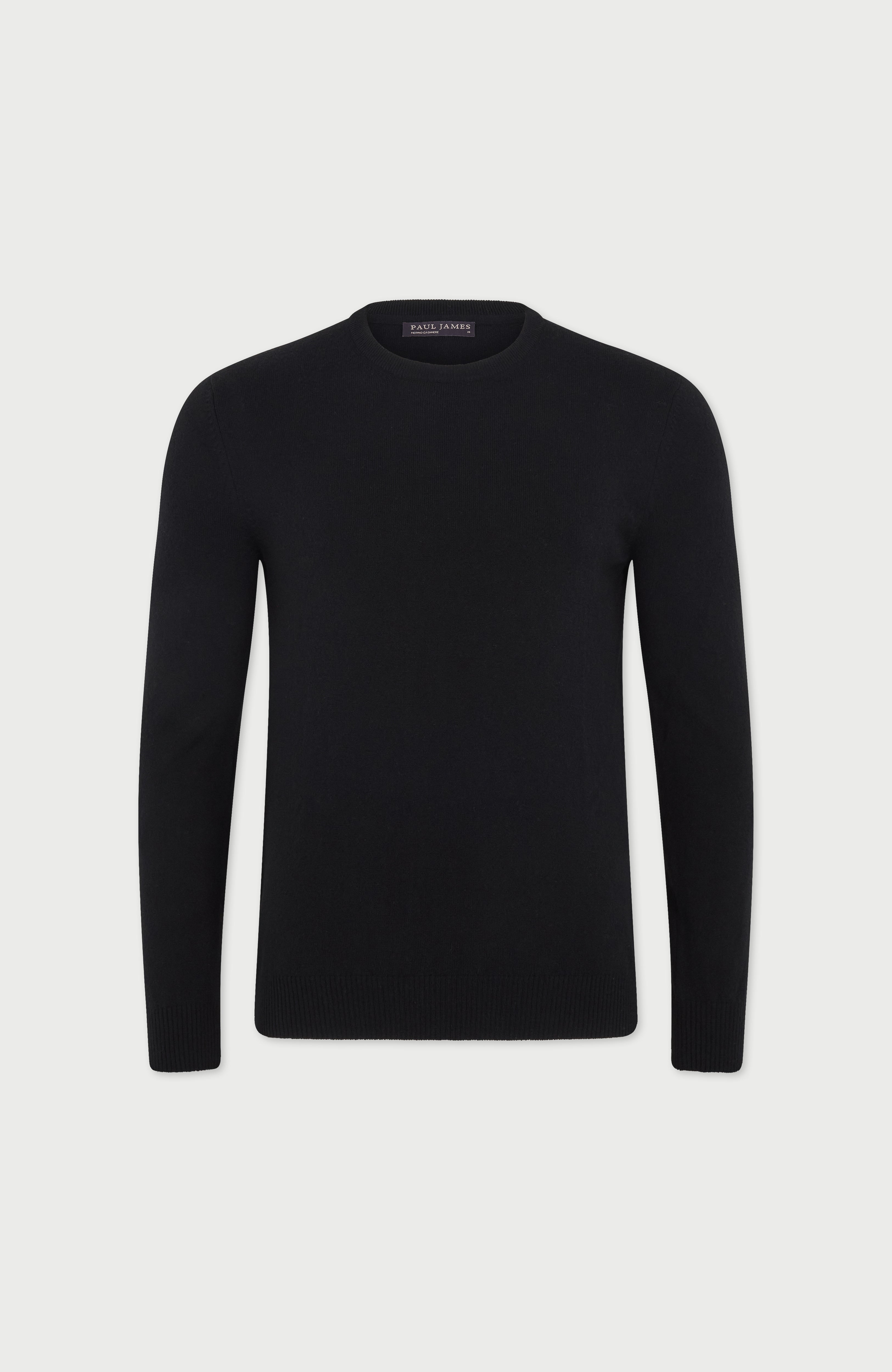 Mens Lightweight Merino Cashmere Crew Neck Jumper