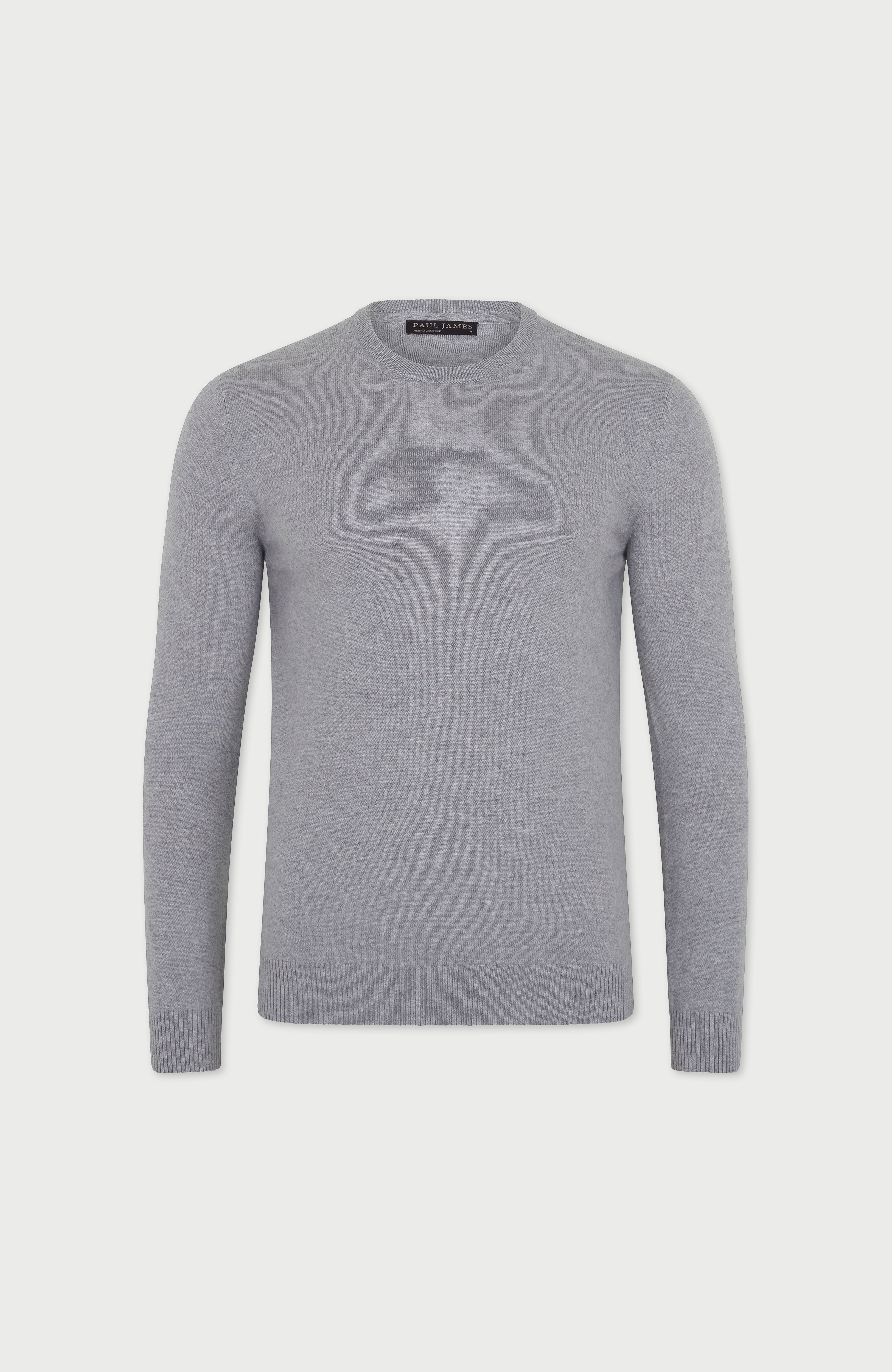 Mens Lightweight Merino Cashmere Crew Neck Jumper