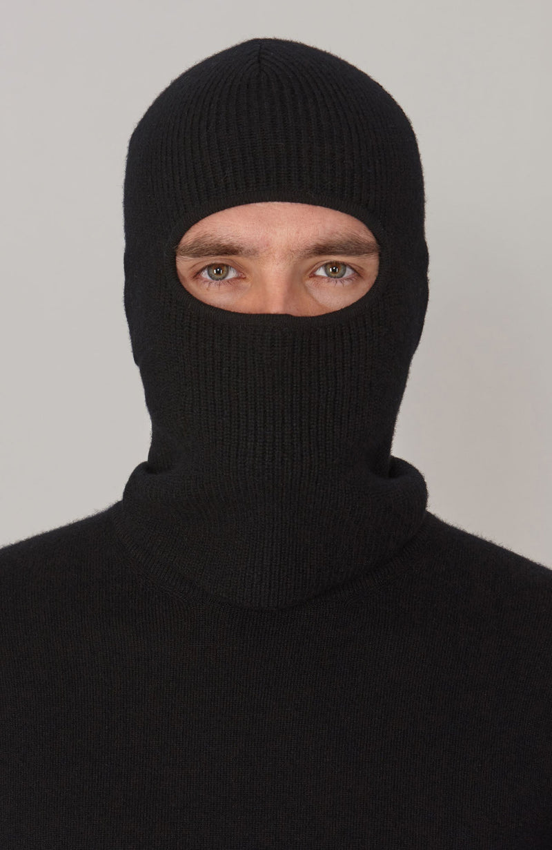 Merino Cashmere Fisherman Rib Balaclava