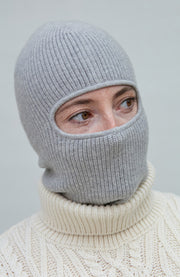 Merino Cashmere Fisherman Rib Balaclava
