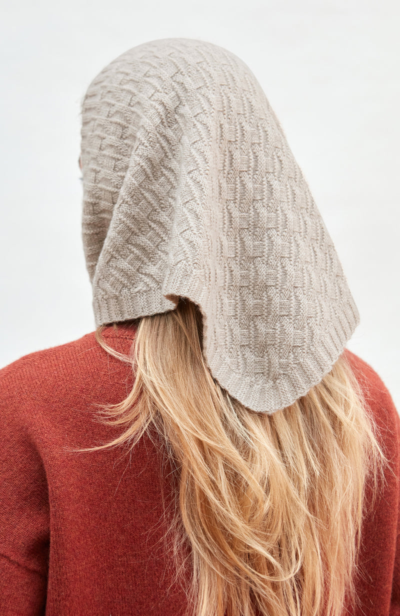 Merino Cashmere Textured Triangle Scarf