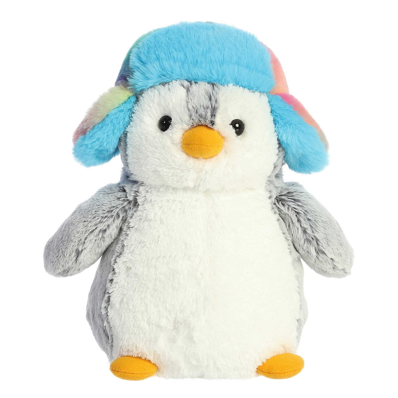 '- PomPom Penguin - 9" Pom Pom Rainbow Trapper