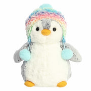 '- PomPom Penguin - 9" Pompom Rainbow Beanie