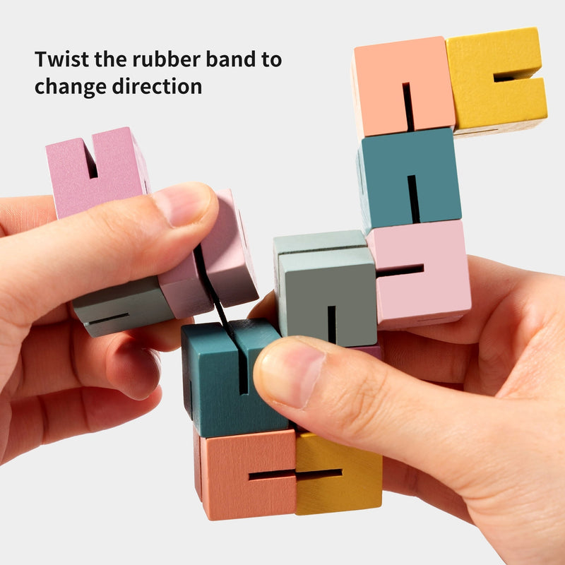 Montessori 3D Construction Building Blocks – Children's Puzzle Cube String Toys