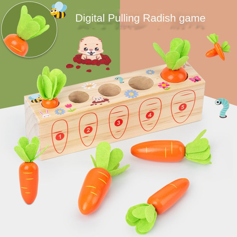 Montessori Wooden Fun Number Carrot Pulling Game – Cognition
