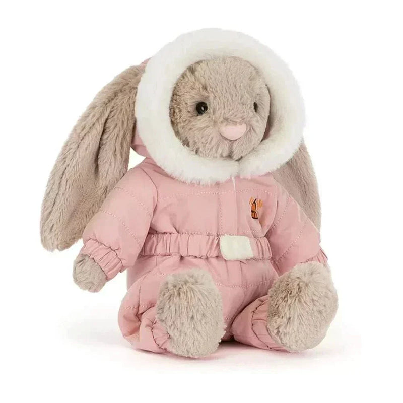 Plush Bunny with Pink Snowsuit – Soft Cuddly Toy, 12 in