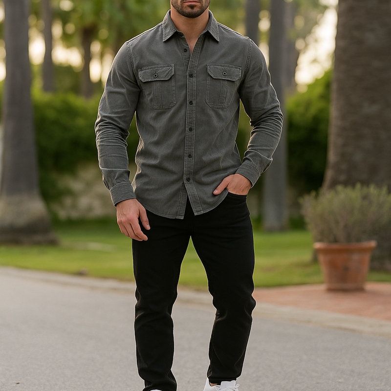 Battistilo Veloso Men's Cotton Corduroy Shirt – Casual Essential