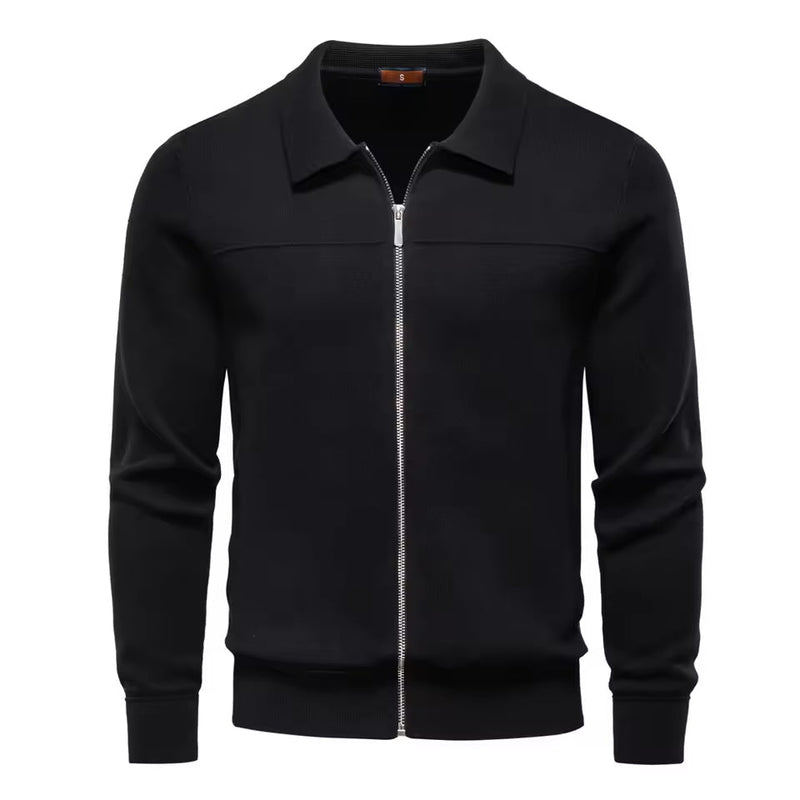 Vento Men's Zip-Up Cardigan – Smart Casual Knit Sweater