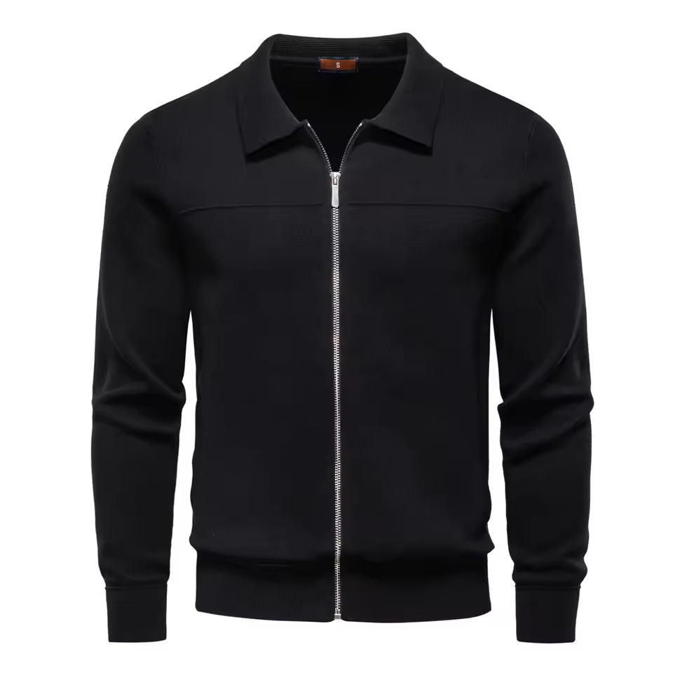 Vento Men's Zip-Up Cardigan – Smart Casual Knit Sweater