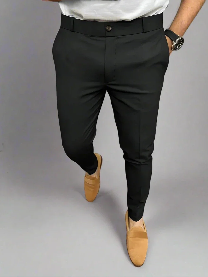 Legato Men's Tailored Pants – Stretch Smart Casual Trousers