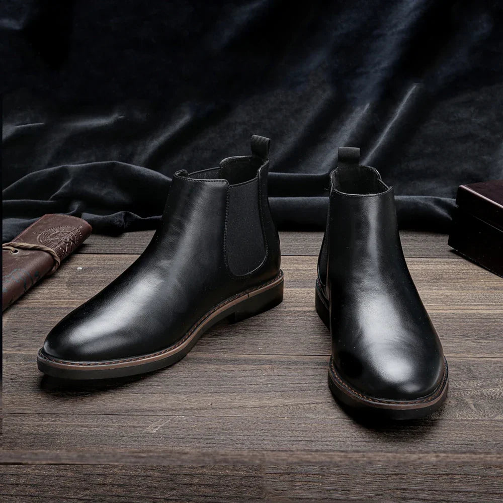 Ezzio Men's Leather Step-In Boots – Smart Casual Style