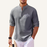 Structured Henley Shirt Refined Casual