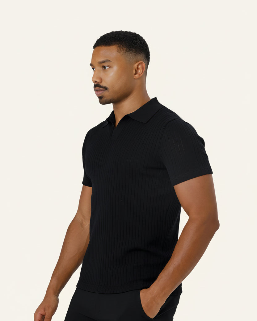 Men's Knit Polo Shirt Old Money Saville
