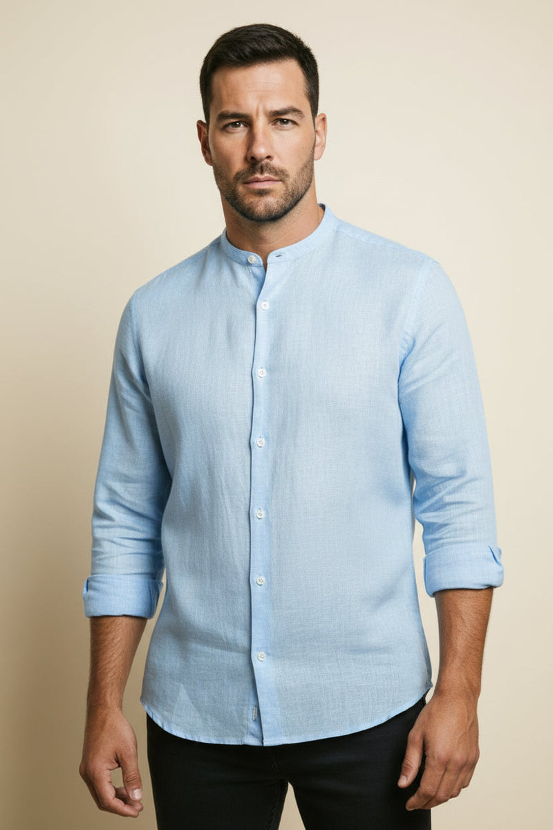 Linen Shirt Coastal Mandarin