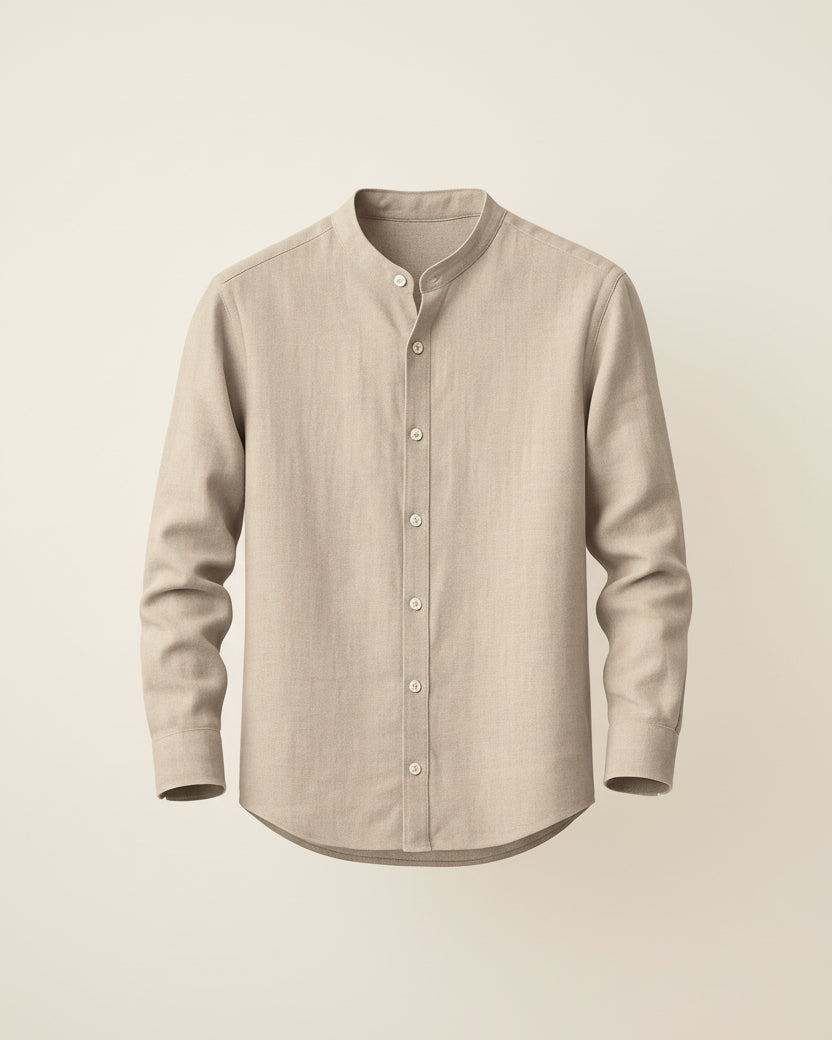 Linen Shirt Coastal Mandarin