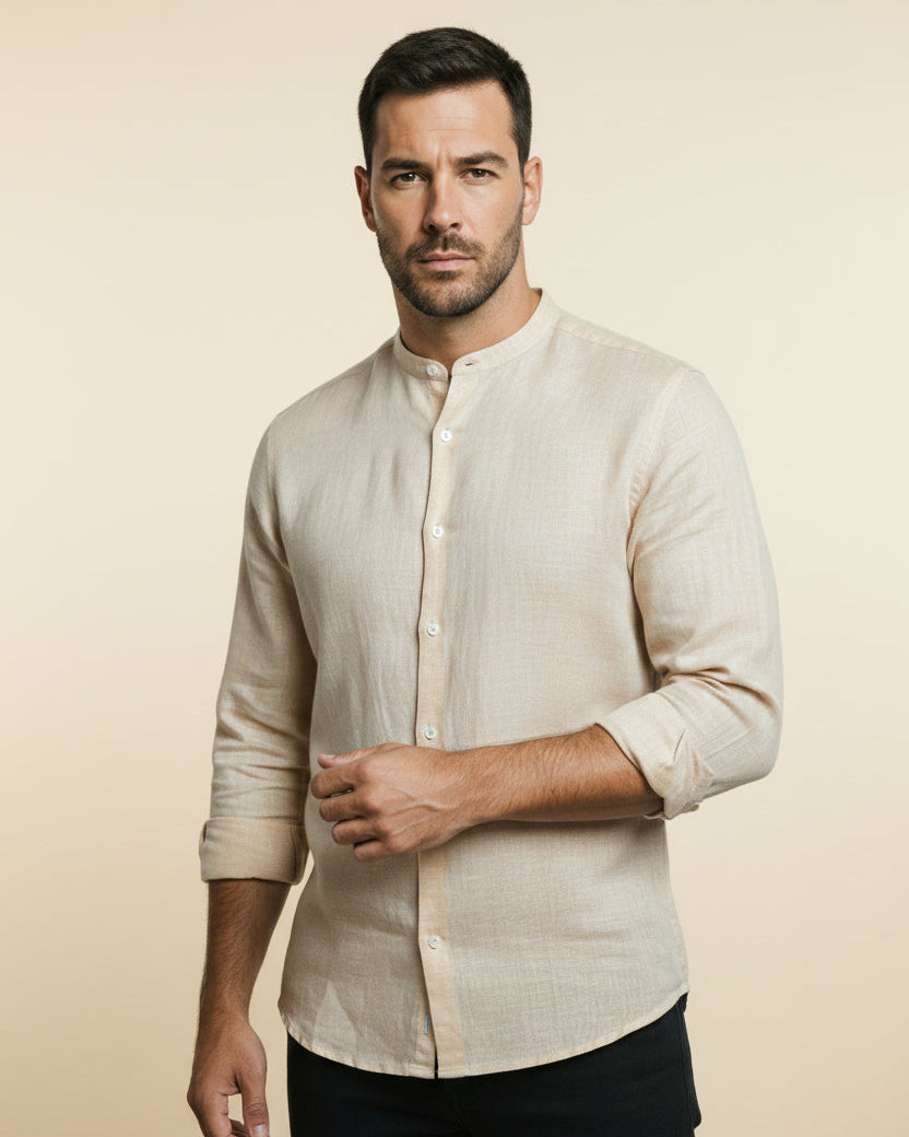 Linen Shirt Coastal Mandarin