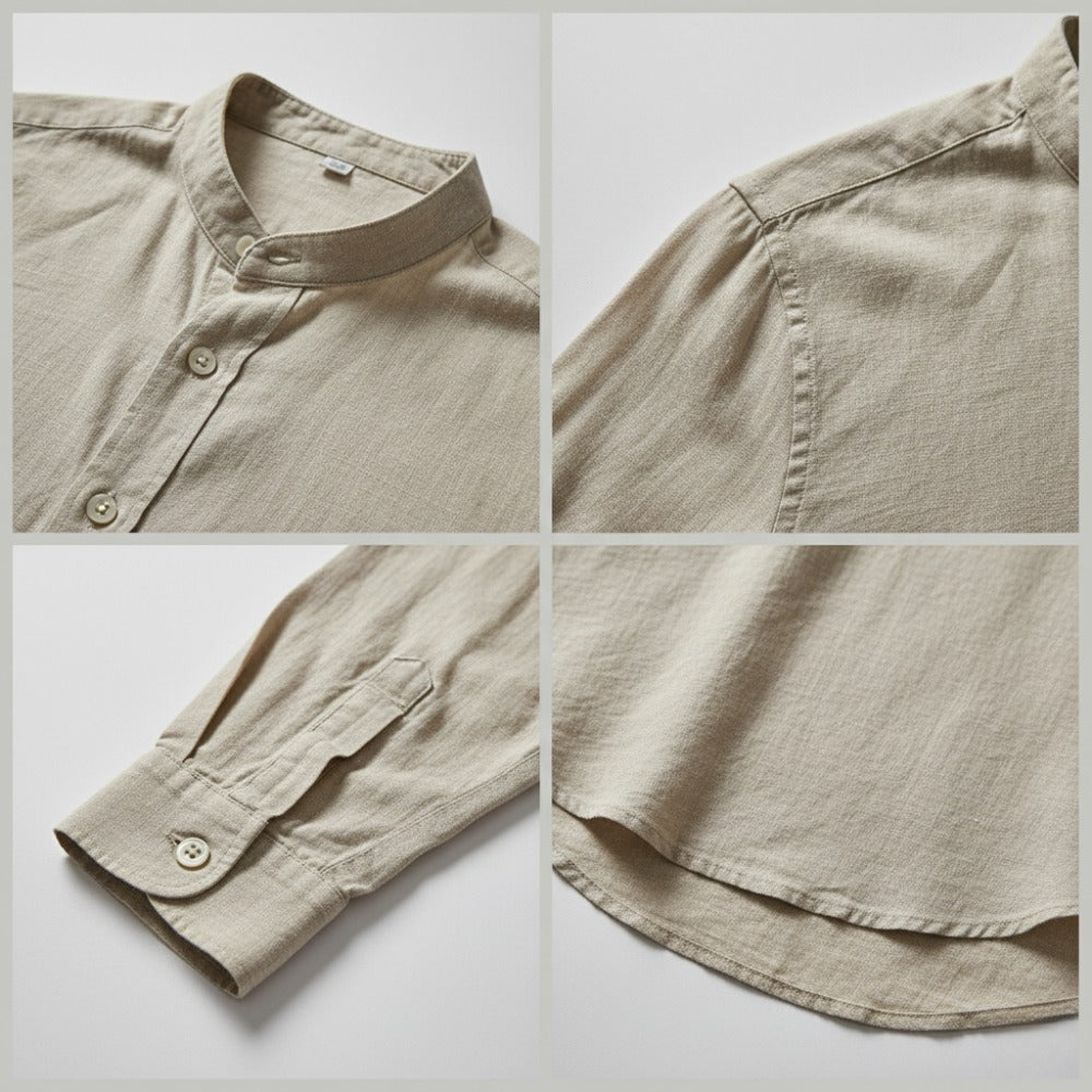Linen Shirt Coastal Mandarin