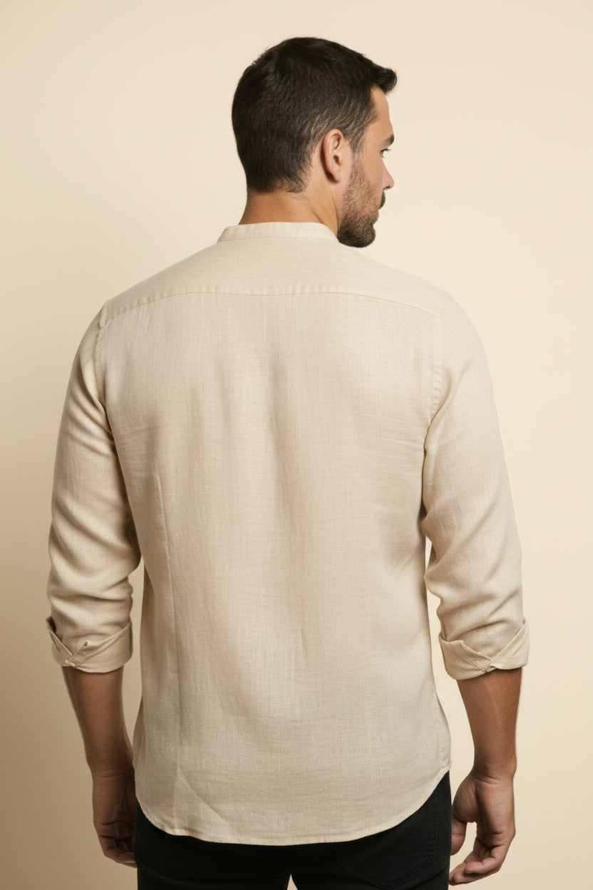Linen Shirt Coastal Mandarin
