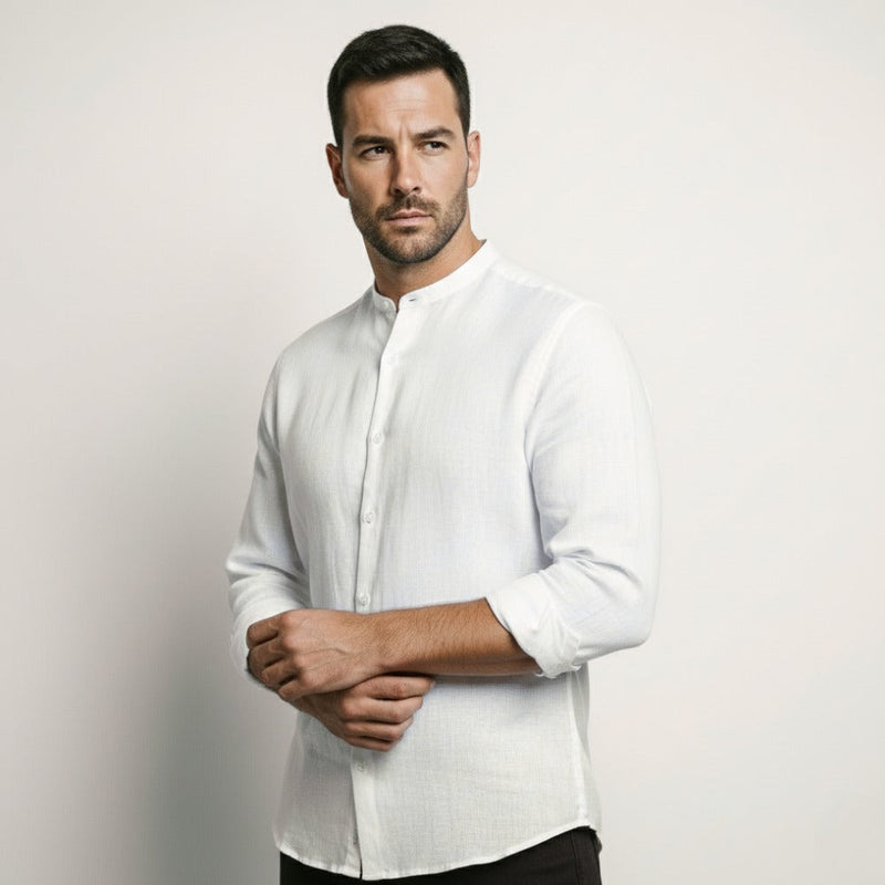 Linen Shirt Coastal Mandarin