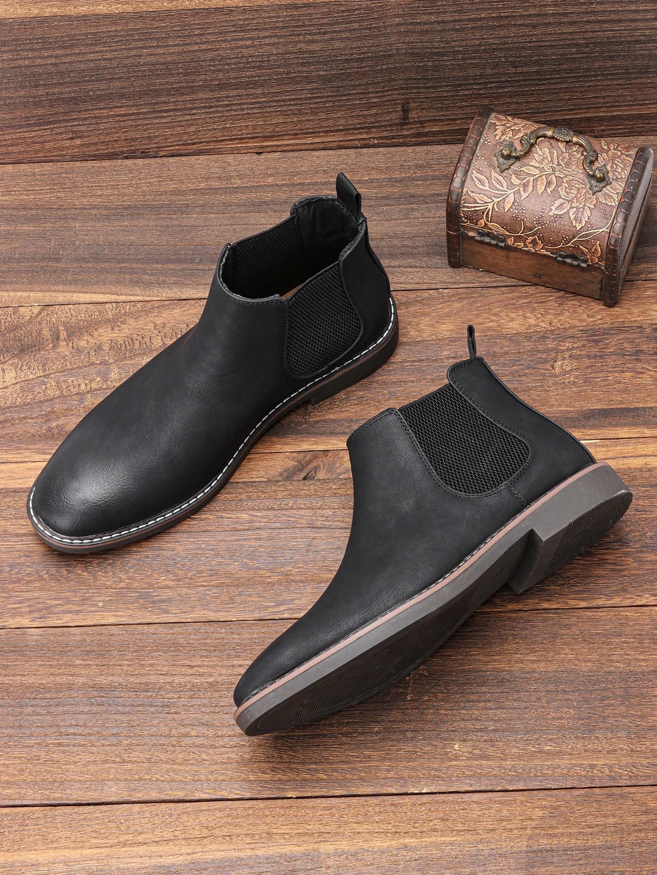 Ezzio Men's Leather Step-In Boots – Smart Casual Style