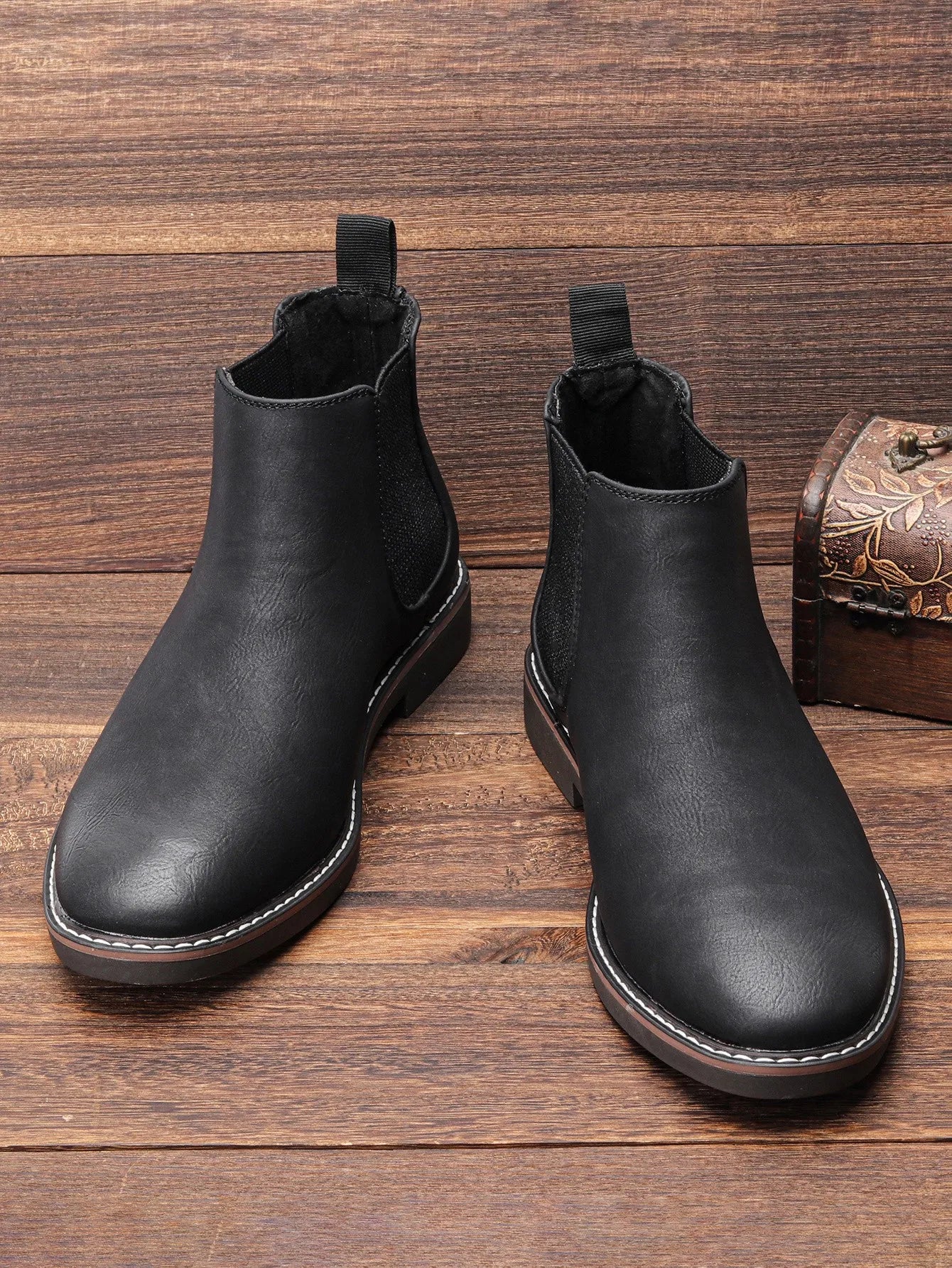 Ezzio Men's Leather Step-In Boots – Smart Casual Style