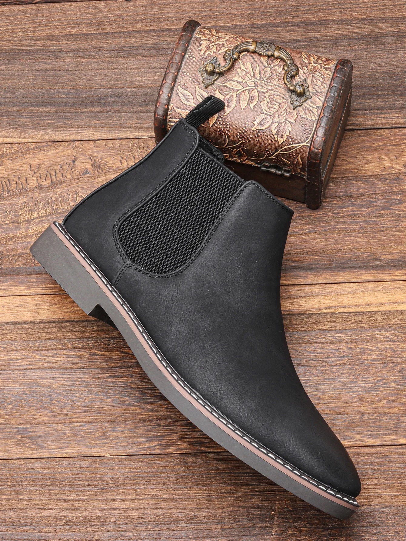 Ezzio Men's Leather Step-In Boots – Smart Casual Style