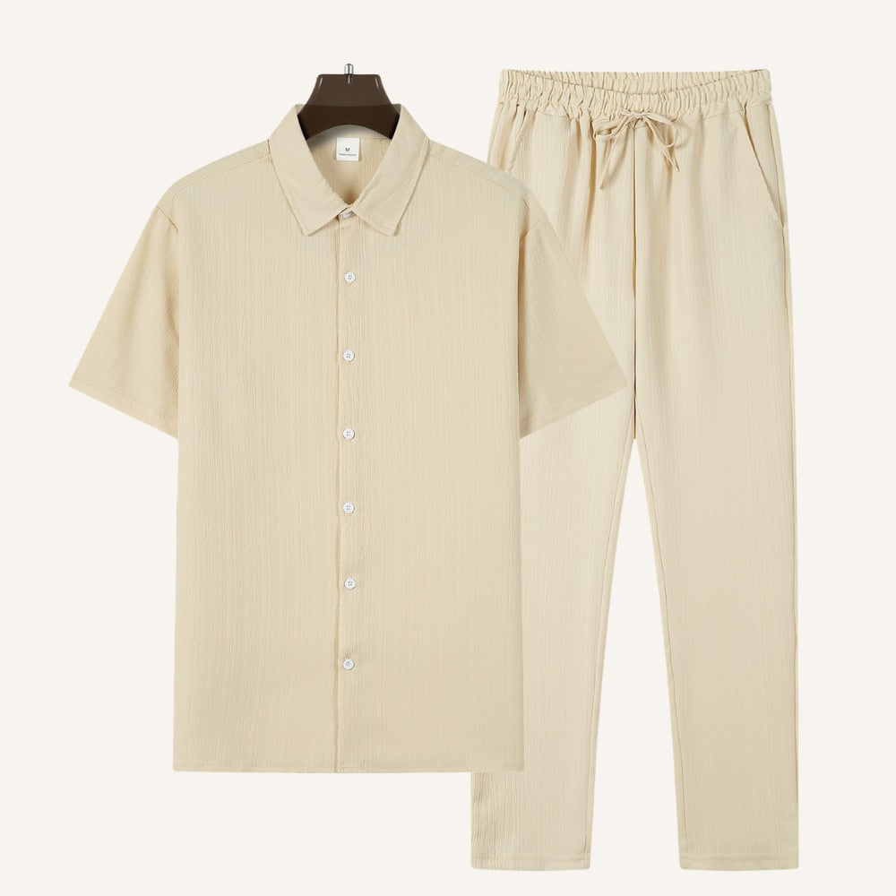 Textured Shirt Trousers Set Riviera Ease