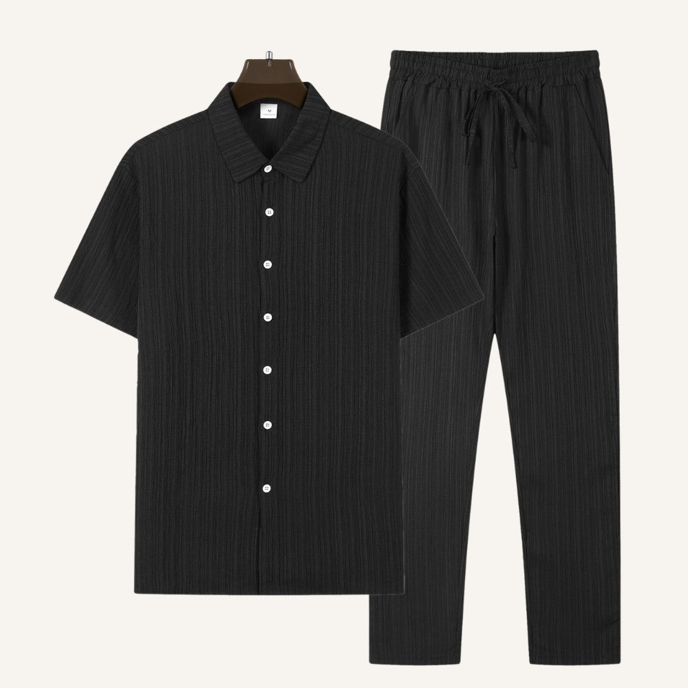 Textured Shirt Trousers Set Riviera Ease