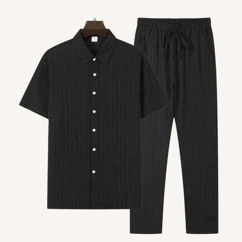 Textured Shirt Trousers Set Riviera Ease