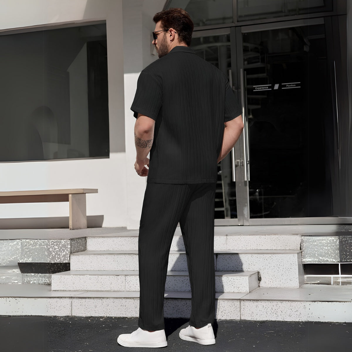 Textured Shirt Trousers Set Riviera Ease